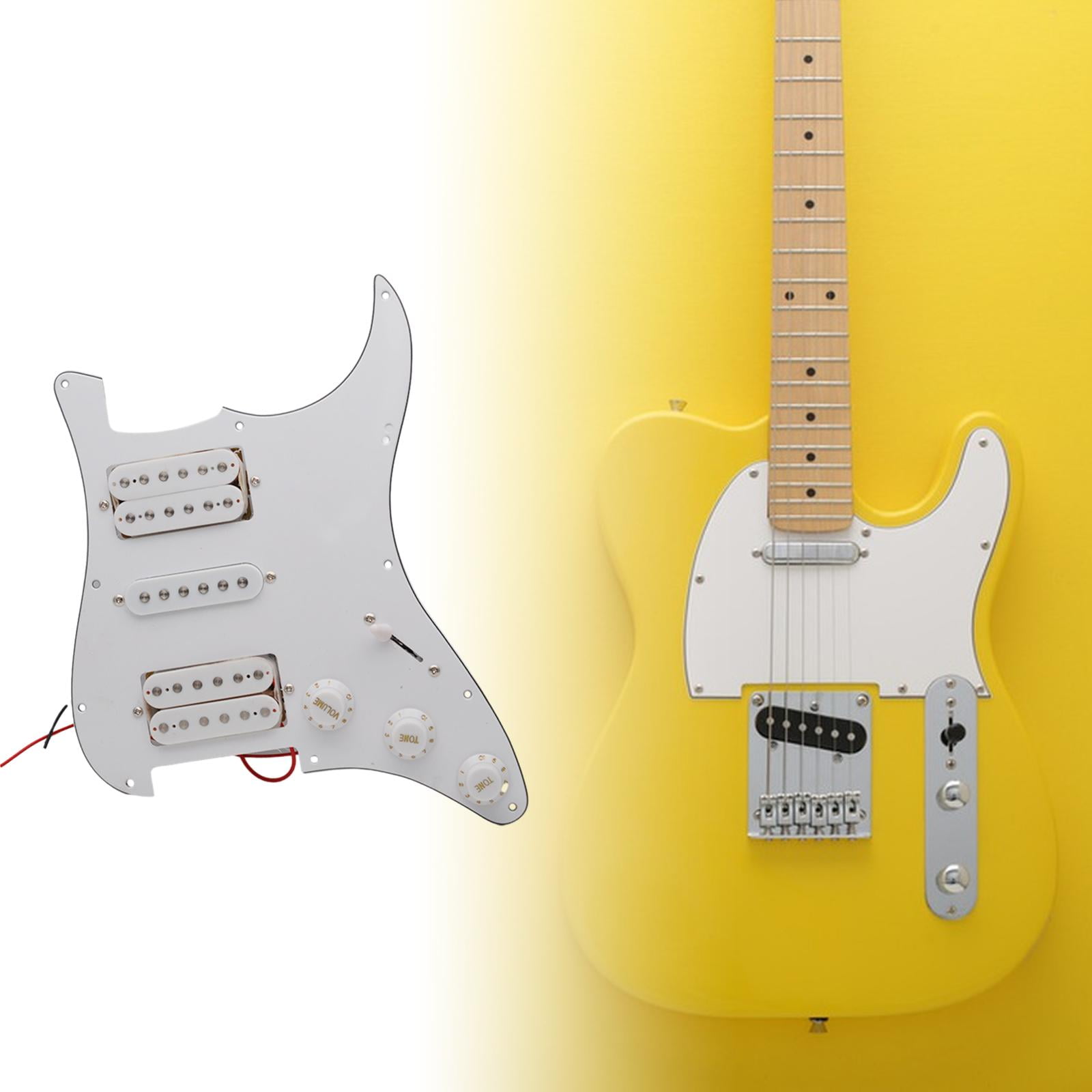 LeeQinersw Guitar Pickguard 11 Hole Modern Metal Professional Multifunction Prewired Loaded HSH white
