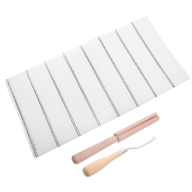 TABLZONE 1Set Assorted Color Rug Hooking Mesh Fabric with Latch Hook Tool for Versatile Home Embroidery Crafts
