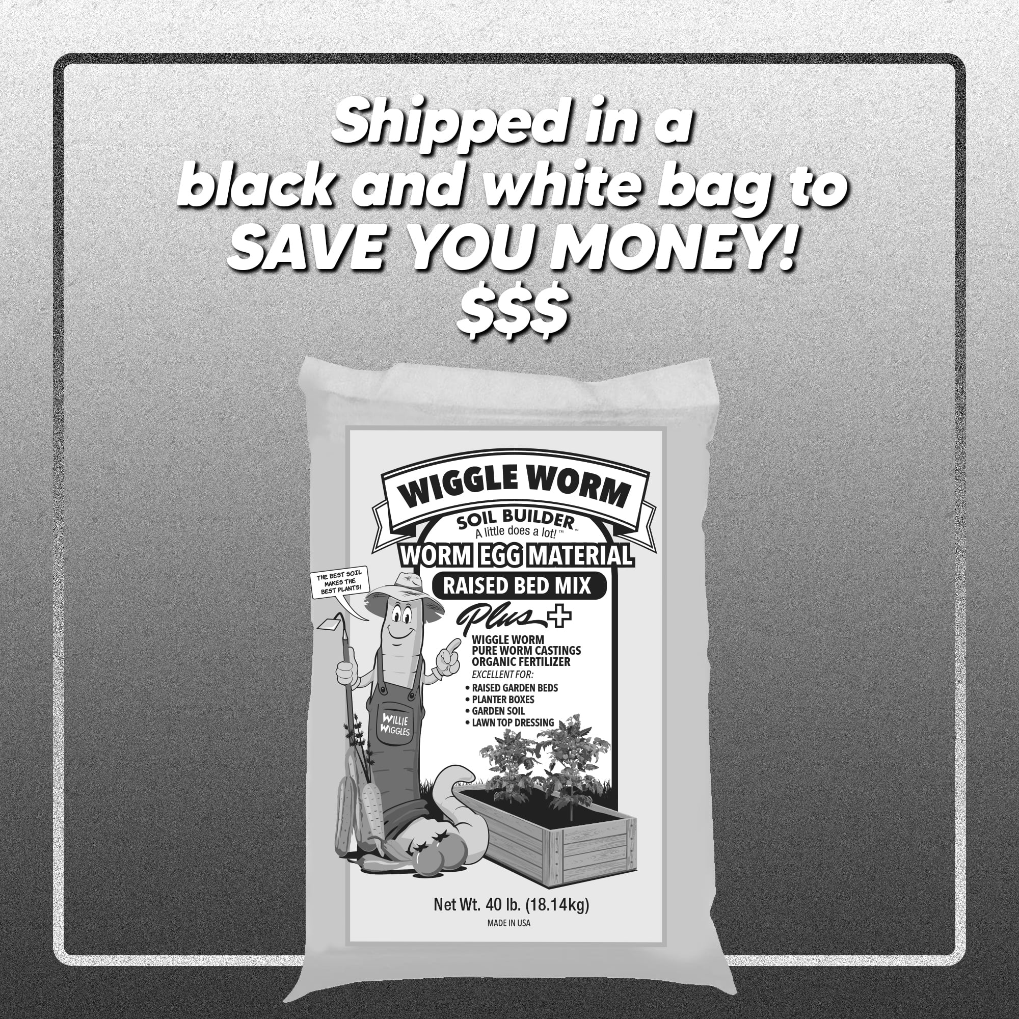 WIGGLE WORM Soil Builder Worm Egg Material Raised Bed Mix and Hoffman Soils Horticultural Vermiculite, For Gardening/Planting, 18 Quart Bag and 40 Pound Bag
