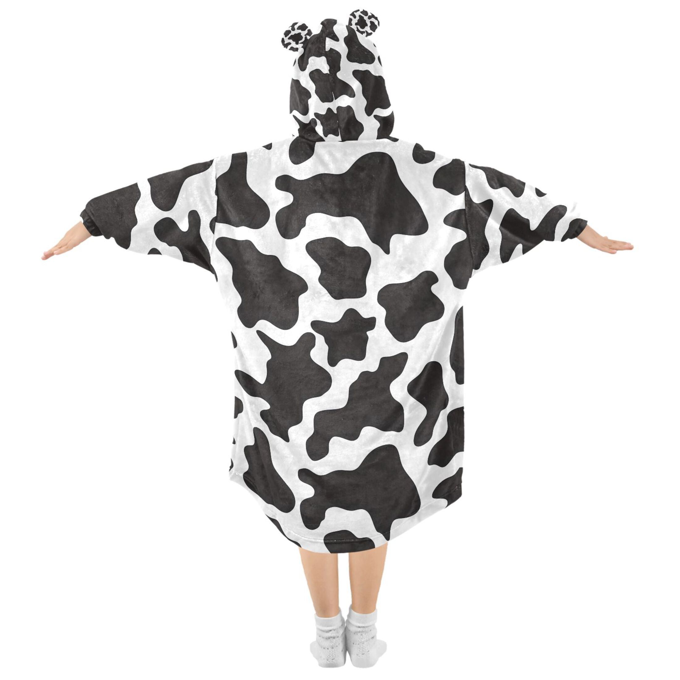 joogoo Wearable Blanket Hoodie for Cow Print Oversized Sherpa Hooded 3-14 YR M