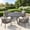 Black table-Gray Cushion, variant on VOXBIN 5 Pieces Outdoor Patio Dining Set, 41" Gray Round Table and 4 Wicker Chairs with Soft Gray Cushions