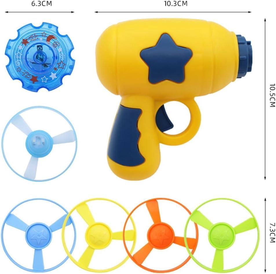 Flying Propeller Cat Toy Launcher - Interactive Chase Toy with Colorful Propeller Set, Indoor/Outdoor Play for Kitten Chasing, Pouncing & Hunting Training