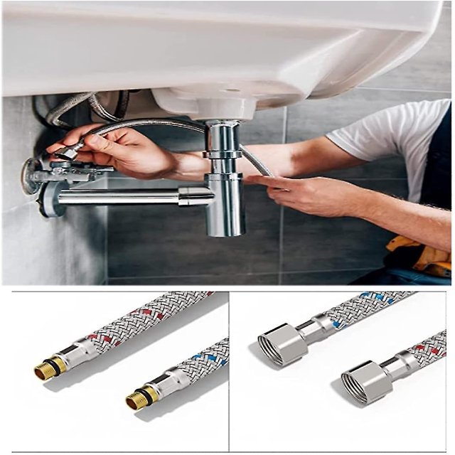 2 uds. (1/2 60cm) grifo de cocina Flexible higiénico de acero inoxidable manguera trenzada de acero inoxidable manguera de repuesto ShuxiuWang 8390611137212