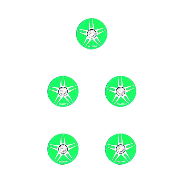 Wweixi RISK Professional Rustproof Headset Cover Waterproof Exquisite Wear-resistant 28.6mm Front Fork Cycling Headset Accessories Green Star Thorn 5Set