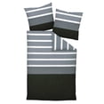 thumbnail image 1 of Janine Linge de Lit 2 Pcs - satin maco, Coton, Gris à Rayures 155x220 cm, 1 of 3