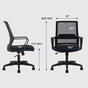 BestOffice Ergonomic Office Chair, Lumbar Support, Adjustable Height with Armrests for Adults(Black)