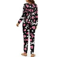 thumbnail image 5 of DISNIMO Pajama Set for Women Breast Awareness Heart Print Soft Long Sleeve Lounge Sets 2 Piece Pjs Sets Casual Comfy Nightwear with Pocket Round Neck Sleepwear, M, 5 of 7