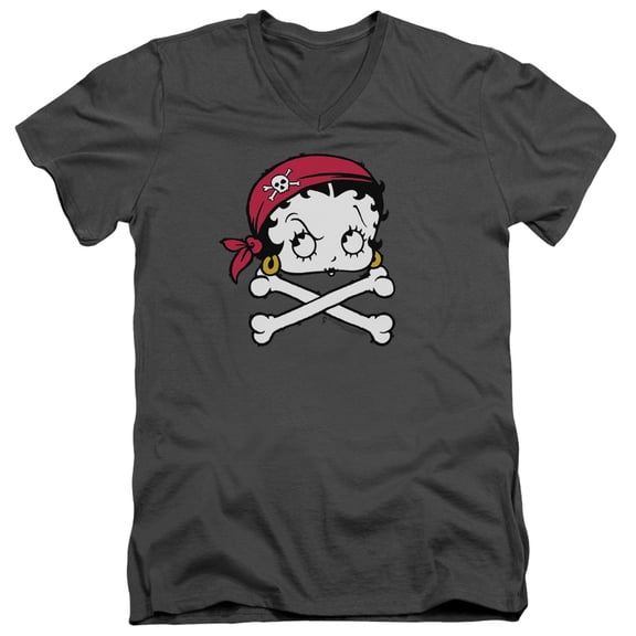 Betty Boop - Pirate - Slim Fit V Neck Shirt - Large