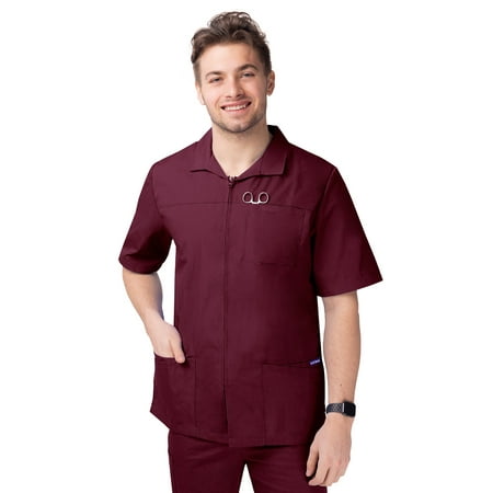 

SIVVAN Scrubs For Men - Zippered Short Sleeve Jacket