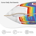 thumbnail image 4 of Velvet Decorative Throw Pillow Covers Set of 2, Soft Square Cushion Cover with Invisible Zipper LGBT Pride Rainbow Printing, 18"x18", 4 of 7