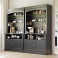 thumbnail image 5 of Coffee Bar Cabinet with LED Lights 72" Tall Buffet Cabinet with Storage Farmhouse Kitchen Sideboard Tall Coffee Hutch Cabinet with Microwave Stand/Wine Rack/Glass Shelf Dining Room, 5 of 6