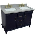thumbnail image 6 of 49 in. Double Wooden Vanity Blue with Gray Granite Rectangle Sink, 6 of 12