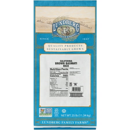 - Lundberg® Eco-Farmed California Brown Basmati Rice 25 lb. Bag