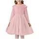 thumbnail image 1 of Odeerbi Niñas Ruffle Terciopelo Vestidos de Lentejuelas Sparkly Tul Vestido Otoño Invierno Princesa Vestido de Manga Larga, 1 of 4