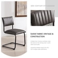 thumbnail image 5 of Mid Century Modern Dining Chairs Set of 2, Leather Kitchen Dining Room Side Chairs Upholstered Armless Accent Chairs with Metal Chrome Legs for Living Room, Bedroom, 5 of 7