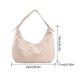 thumbnail image 3 of Monedero de axila para mujer Bolso de media luna con patrón de lichi de cuero PU para mujer (Blanco), 3 of 7