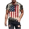 thumbnail image 2 of Itsame Fourth of July American Flags Printed Short Top Mens Independence Day Short T-Shirt Sleeve, V-Neck Multicolor, 2 of 5