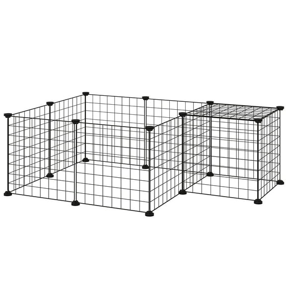 CoSoTower Pet Playpen, DIY Cage House for Small Animals, Guinea Pigs, Hedgehogs, Black