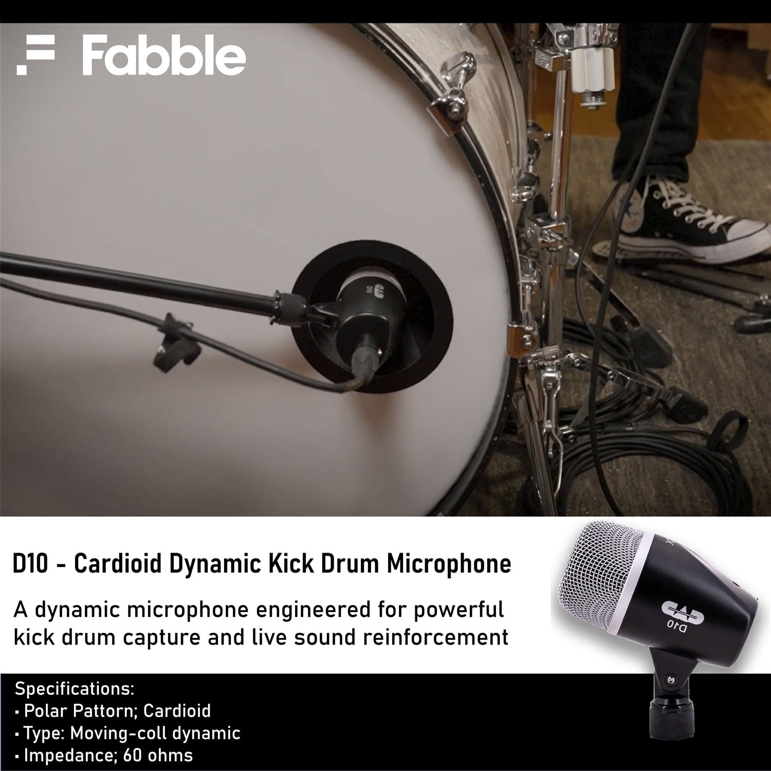 CAD Audio Stage7 7-Piece Drum Microphone Pack Bundle with 7× 10ft XLR Cables and Premium Microfiber Cleaning Cloth – Complete Drum Mic Kit for Live Sound and Studio Recording