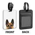 thumbnail image 2 of WIRESTER Rectangle PU Leather Luggage Tags for Travel Suitcase Baggage 4.05 x 2.83 inches - Animal Black Tan German Shepherd Dog, 2 of 7