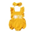 thumbnail image 1 of adviicd Barboteuses pour Bébé Fille Nouveau-Né Unisexe Manches Courtes Col Rond Barboteuse Imprimée Tenue Mignonne pour Bébé Combinaison pour Bébé Jaune,100, 1 of 1