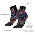 thumbnail image 6 of Rateoe Artistic Colorful Bird Pattern Quarter Crew Socks,Toe Seamed Ankle Socks,Cotton Cushioned Breathable Athletic Crew Sports Socks, 6 of 7