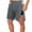 Dark Gray, variant on Turilly Plus Size Shorts for Men Casual Patchwork Pocket Elastic Waist Side Buckle Straight Sport Shorts