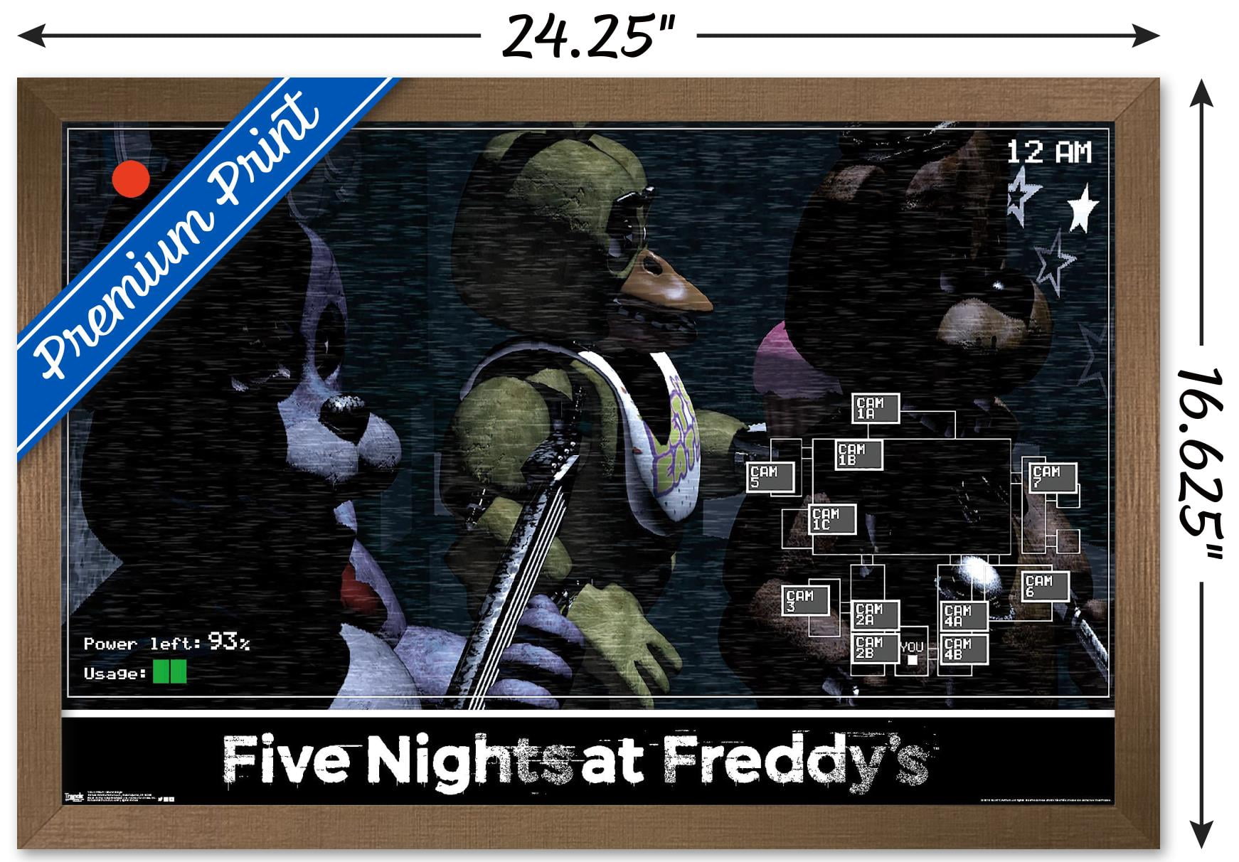 Five Nights at Freddy's - Show Stage Wall Poster, 14.725" x 22.375", Framed