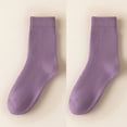 thumbnail image 2 of Wyobmus Winter Thermal Socks for Women Thick Warm Insulated Crew Boot Socks Lightweight Soft Sleep Calf Socks A-Purple*, 2 of 6