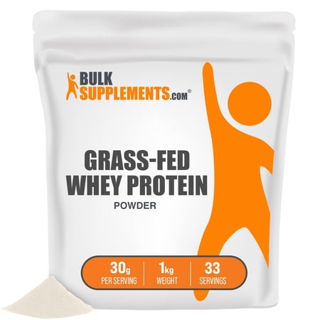 BulkSupplements.com Grass-Fed Whey Protein Concentrate (1 Kilogram - 2.2 lbs - 33 Servings)