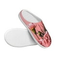 thumbnail image 3 of Fotbe Delicate Pink Carnations A Pattern Women's Fuzzy Curly Fur Memory Foam Loafer Slippers Indoor Outdoor Slippers Winter Home Shoes-44/45, 3 of 7