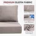 thumbnail image 4 of Gymojoy 24 in. x 24 in. x 6 in.Deep Seat Cushion Set, Olefin 10-Piece Deep Seating Outdoor Replacement Lounge Chair loveseat Sofa Cushion in Beige, 4 of 6