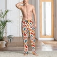 thumbnail image 5 of Goofa Autumn Leaves Pattern Printed Soft Pajama Pants for Men, Wide Leg Comfy Casual Lounge Yoga Pants-Medium, 5 of 9
