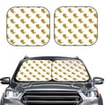 thumbnail image 2 of Rateoe Leopard Print Pattern 2 Piece Car Windshield Sun Shade Foldable | Front Windshield Shade for Sun, Heat and UV Rays | Sunshade for Car Front Window-Large, 2 of 6