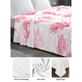 thumbnail image 6 of Pink Ocean Coastal Twim XL Size Flat Sheet, Wrinkleproof & Fadeproof Cooling Flat Bed Sheet Only, Nautical Starfish Jellyfish Coral Breathable Soft Bedding Top Sheets 66 x 102 Inches, 6 of 8