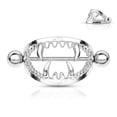 thumbnail image 1 of Nipple Shield Ring Scary Fangs Surgical Steel 14ga Sold as a Pair, 1 of 3