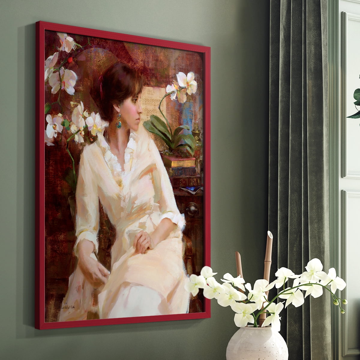 Fiori Di Aria Portrait in Paper Solid Wood 11 x 14 Framed Print