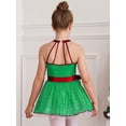 thumbnail image 3 of MSemis Kids Girls Sequins Christmas Dance Costume Xmas Ballet Tutu Figure Ice Skating Fancy Dress Green 12, 3 of 6