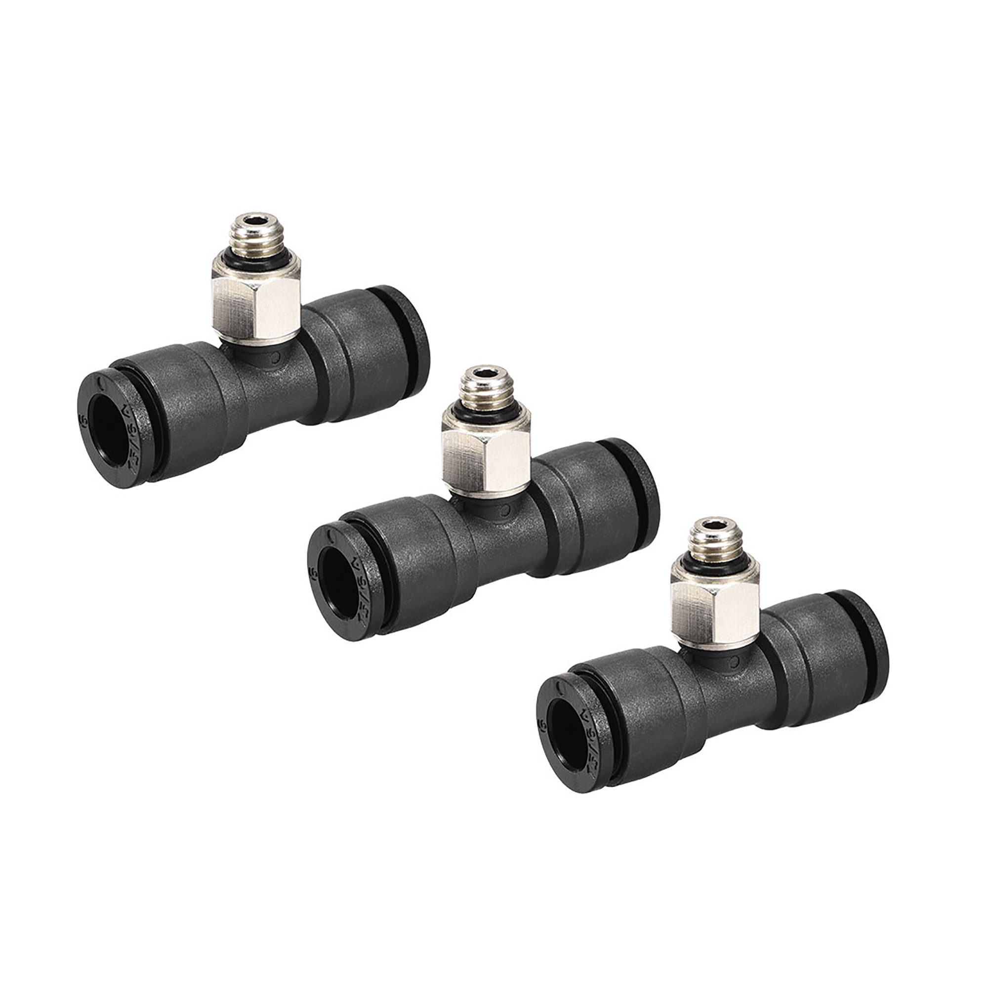 Plastic Tee Push To Connect Tube Fittings,6mm x M5 Male Thread Push
