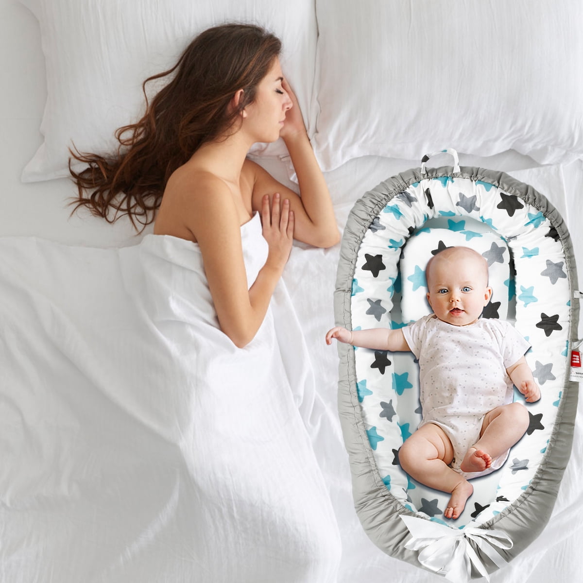 Eaarliyam Baby Recliner Pod Portable Detachable Breathable Comfortable Baby Cushion Pod with Hidden Zipper Pillow Newborn Recliner 