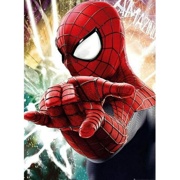 DIY Diamond Painting Spider-Man 12x16Inch, Full Round Drill Kits Cross Stitch Mosaic Art for Adults Relax & Home Wall Decor Festival Gift