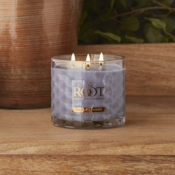 ROOT Candles 12 oz 3-Wick Signature Honeycomb filled Jar. Scent: English Lavender
