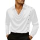 thumbnail image 1 of Ceisia Men Long-Sleeve Dress Shirt Silk with Silver Buttons Decoration Resisting Wrinkles White XXL Gift, 1 of 6