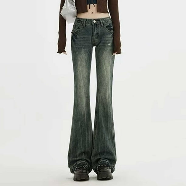 WILLBEST Pantalones Mujer Pantalones Vaqueros Holgados de Cintura Alta para Mujer, Estilo Urbano, de Moda, Holgados, Rectos, Informales, Cómodos y 2025. XXXXL