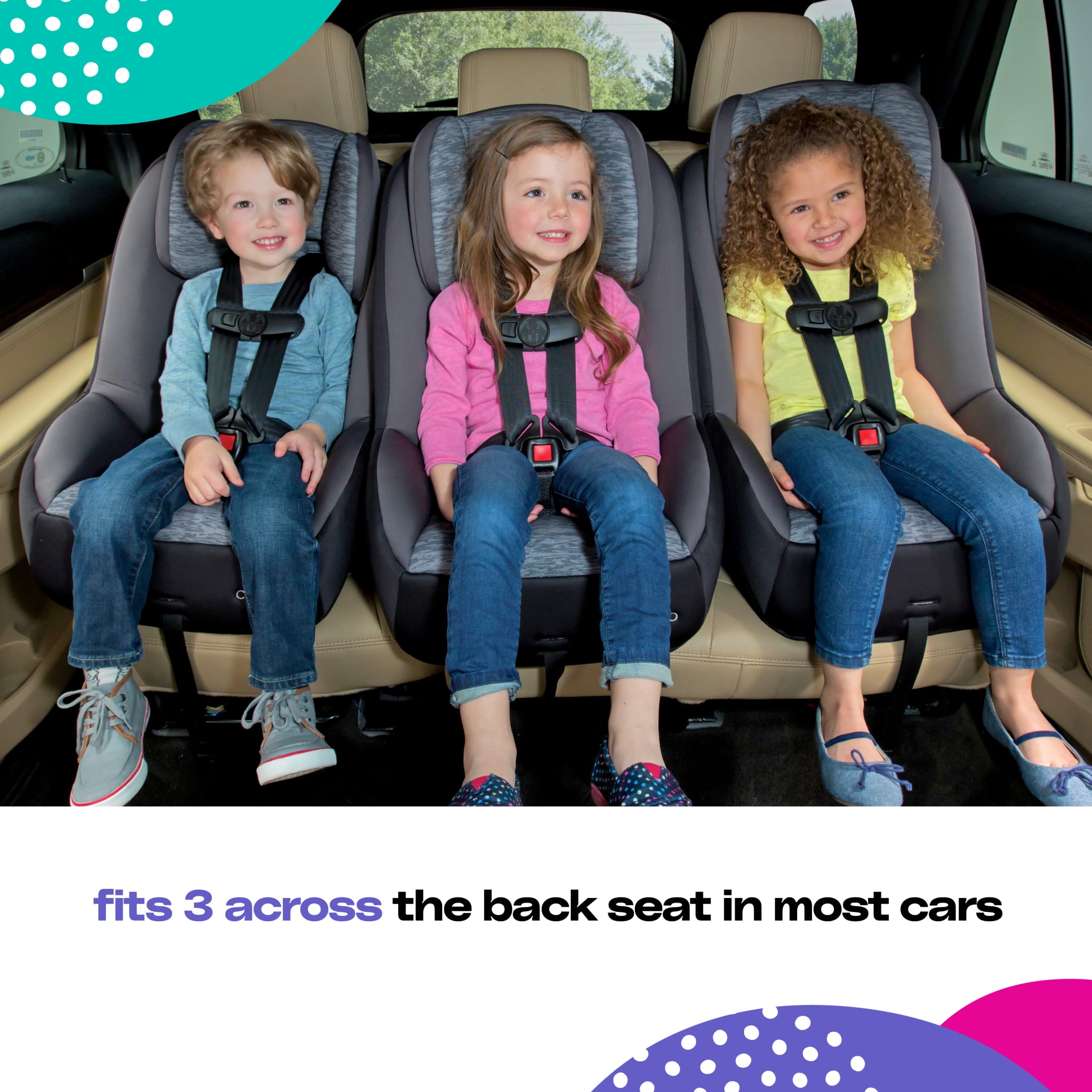 Cosco Kids MightyFit 65 DX Convertible Car Seat, Heather Onyx