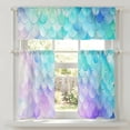Colorful Scale Pattern 3-Piece Kitchen Curtain Set - Tier Valance ...