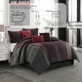 thumbnail image 6 of Lanco Luxury Black Red Comforter Set King Size , 7 Piece Terry embroidery , All Season Bedding Set, 6 of 8