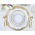 thumbnail image 5 of " OCCASIONS " 10 Pieces Round 13.25'' Round, Party Decoration Disposable Charger Plates (Scalloped Imperial White & Gold), 5 of 6