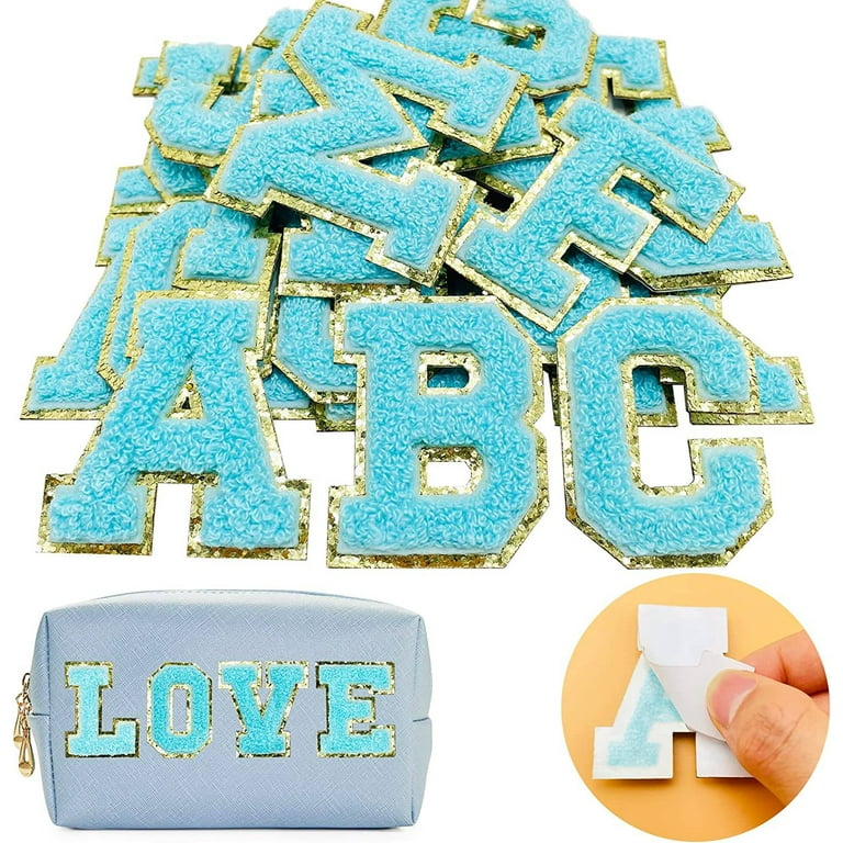 Sticker Letters 2.15 Chenille Letters Self-adhesive Patches Chenille Letter  Patch Letter Patches Stick on Letters Patch for Shirts 