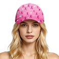 thumbnail image 2 of bravefron Cancer Awareness Gift Cap Washed Distressed Trendy Design Adjustable Baseball Hat for Women Men Friends Family Breathable Lightweight Durable Awareness Cap, 2 of 4
